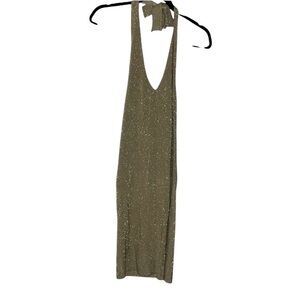 ASOS Glitter Mini Dress Size 10 • Deep V-Neck Sparkly Party Dress NWT